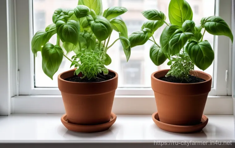 도시농업에서의 식물 성장 조절제 - **"The Awakened Garden: Before and After"**
    A split-image diptych showcasing the dramatic transf...