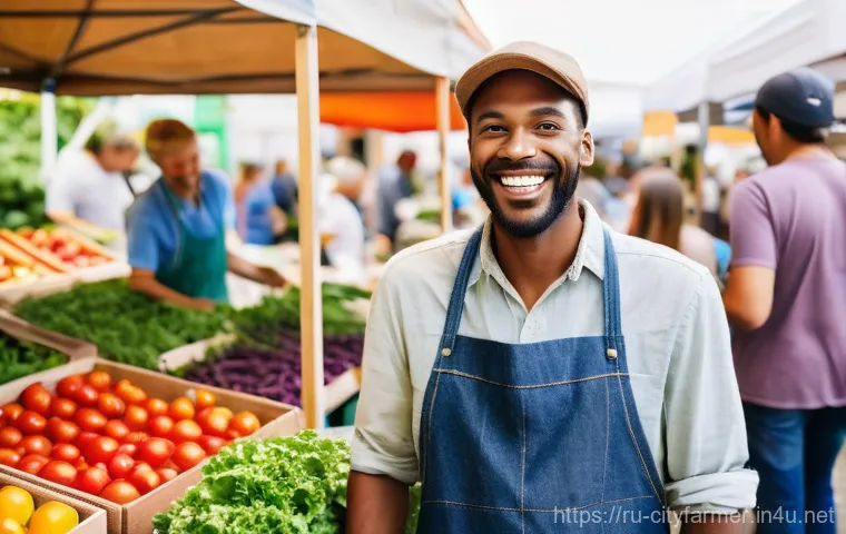 도시농업을 위한 마케팅 전략 - A close-up view of a modern urban farmer (a woman in her late 20s to early 30s) gently harvesting vi...