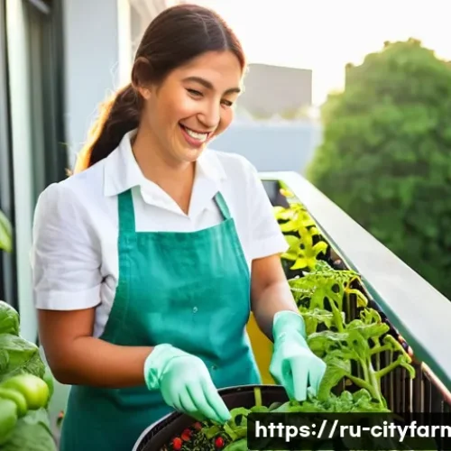 Home 19 도시농업에서 사용하는 비료 종류 - **Prompt:** A vibrant and lush urban balcony garden, bursting with healthy, thriving plants under br...