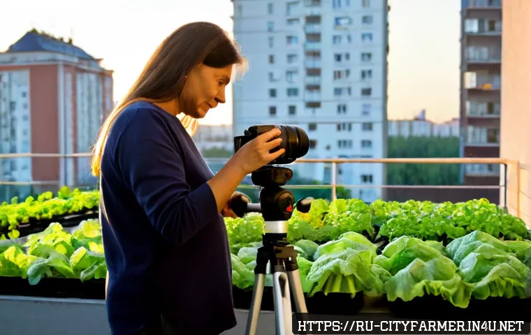 Home 17 도시농업 관련 유튜브 채널 - Photorealistic urban gardening content creator filming a practical balcony vegetable garden in a Mos...